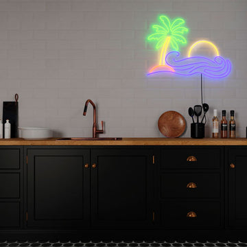 LED neon "Palm tree, sun, sea"