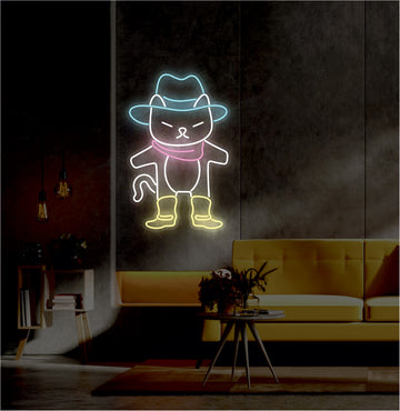 LED-neon "Cowboy Cat"