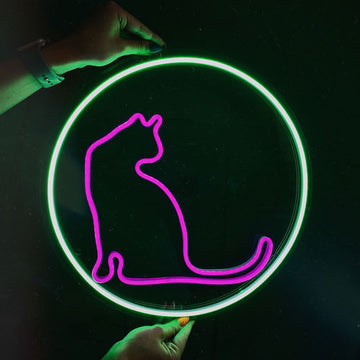 LED neon "Cat in a circle"