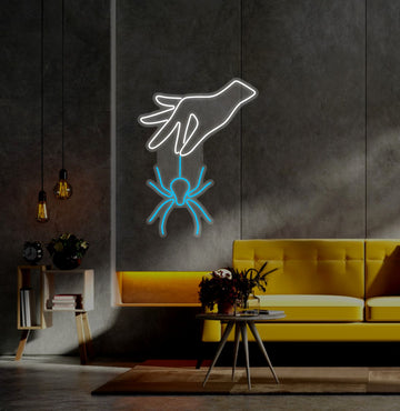 LED neon "Spider in hand"