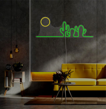 LED-неон «3 кактуси та сонце»