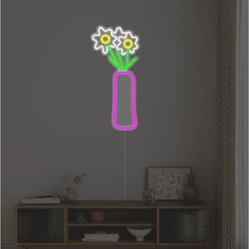 LED neon "Chamomiles in a vase"