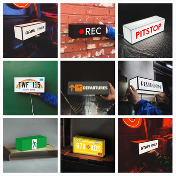 Lamps with ready-made inscriptions