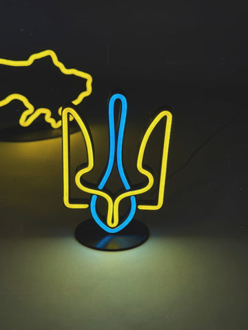 LED-неон на підставці «Герб України (у чорному профілі)»