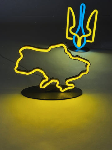 LED neon "Map of Ukraine (black side face)"