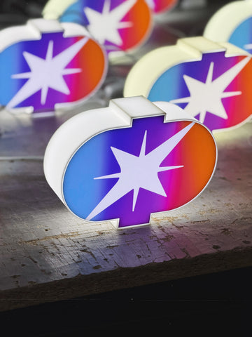 Lamp in the shape of your logo/text on a stand (length 25 cm)