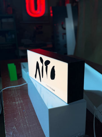 Lamp with your logo/text in the format 50x20x10 cm