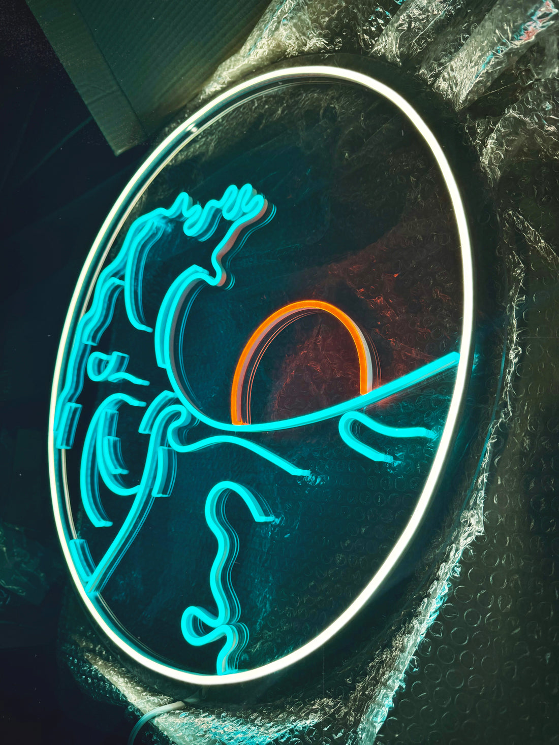 LED neon "Waves and sun"