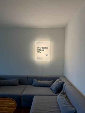 Lamp with your logo/text in the 60x80х7 cm format