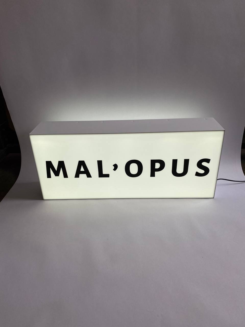 Double-sided lamp with your logo/text in the format 60x25x12 cm