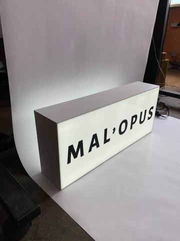 Double-sided lamp with your logo/text in the format 60x25x12 cm
