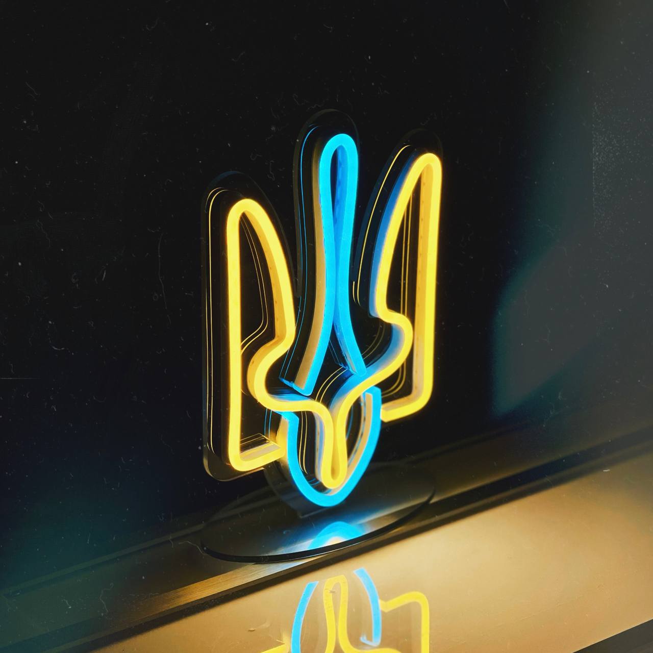 LED neon on the stand "Coat of Ukraine"