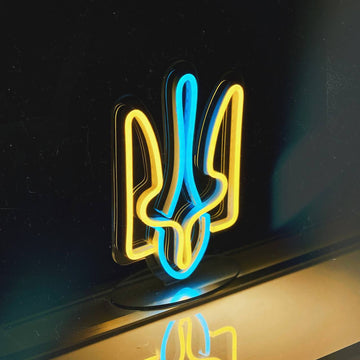 LED neon on the stand "Coat of Ukraine"