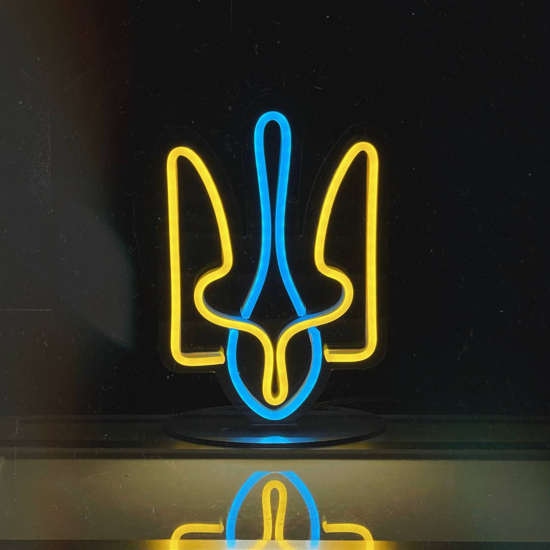 LED neon on the stand "Coat of Ukraine"