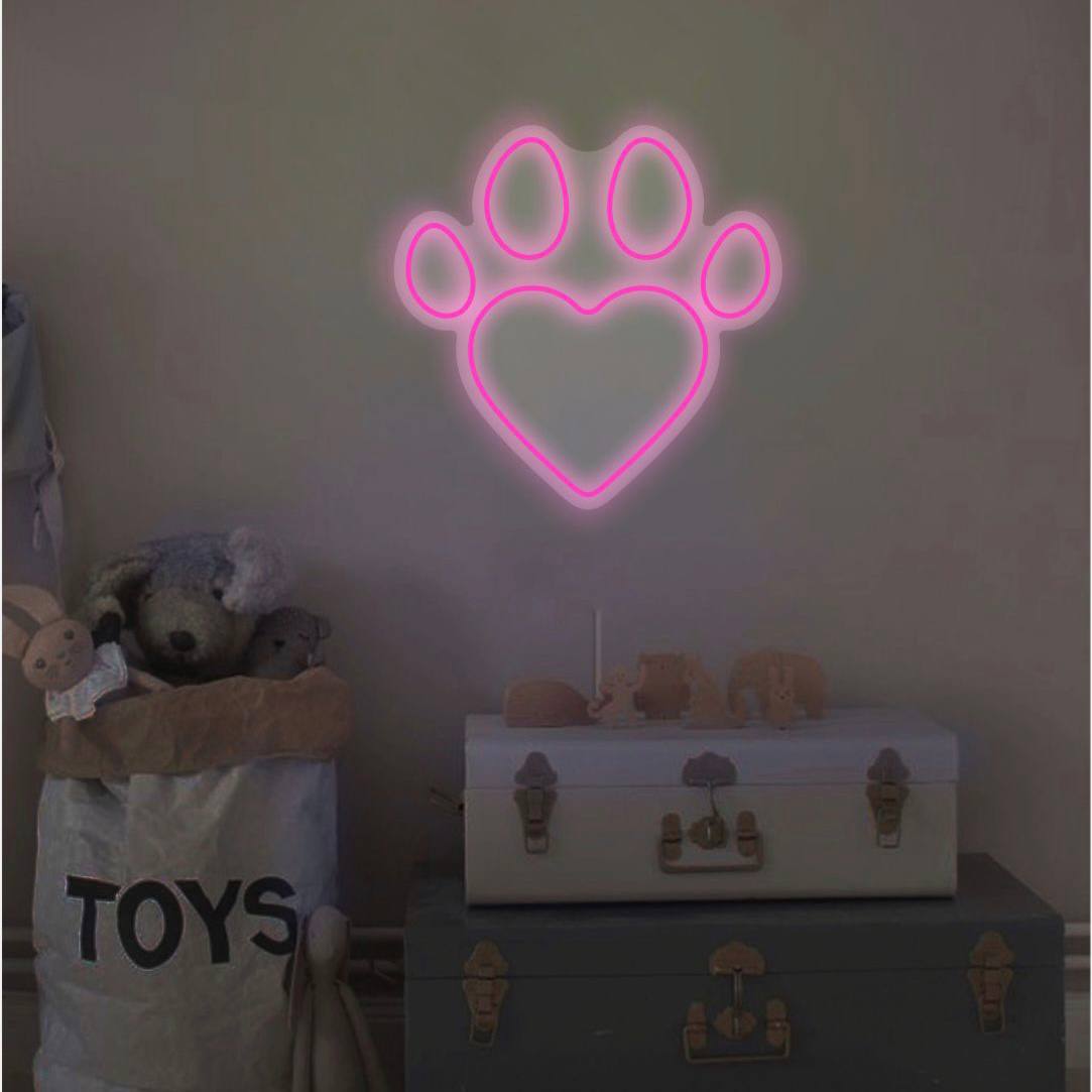 LED neon "Paw-heart"