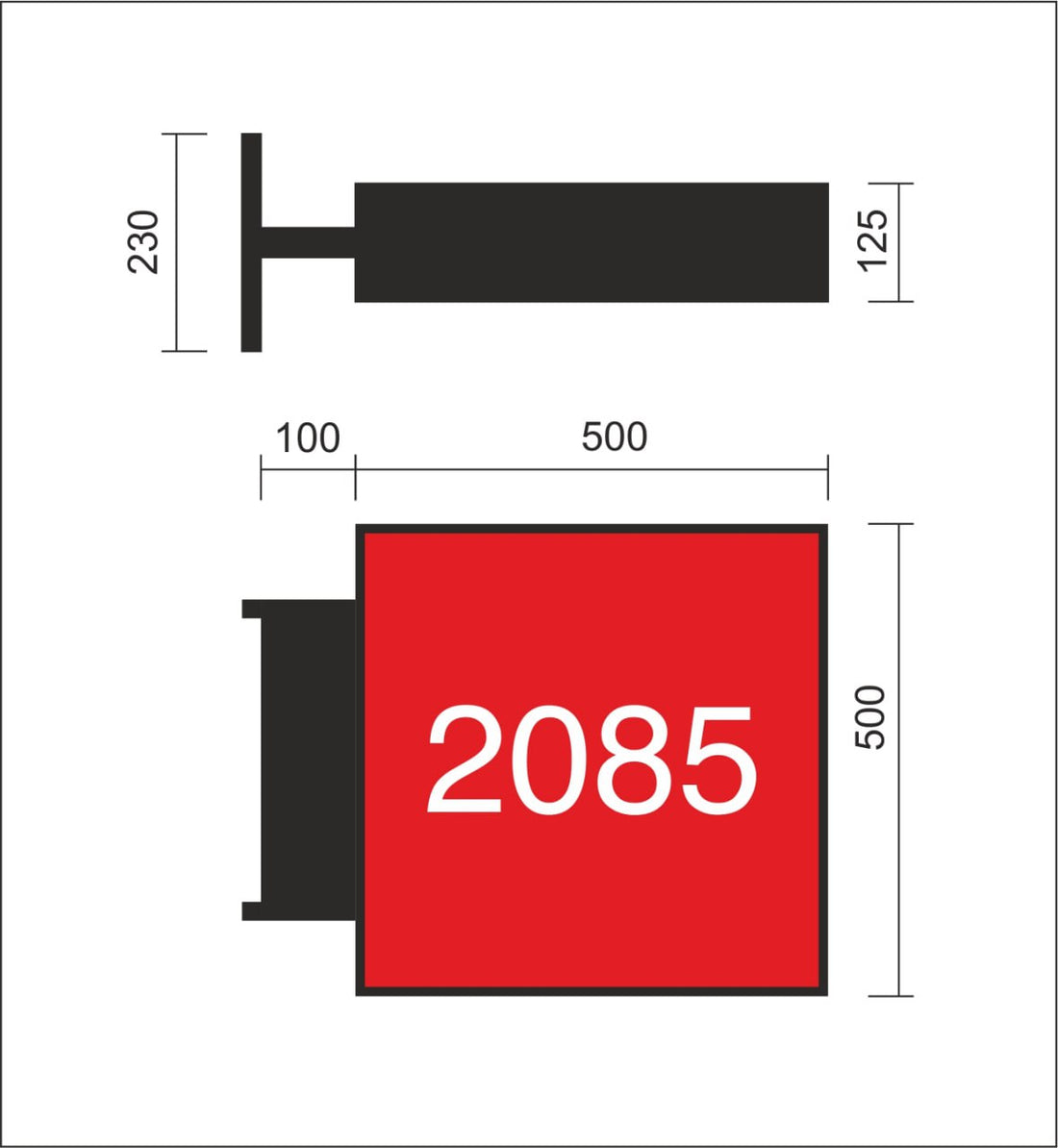 Street sign with your logo/text in the format 50x50x12.5 cm