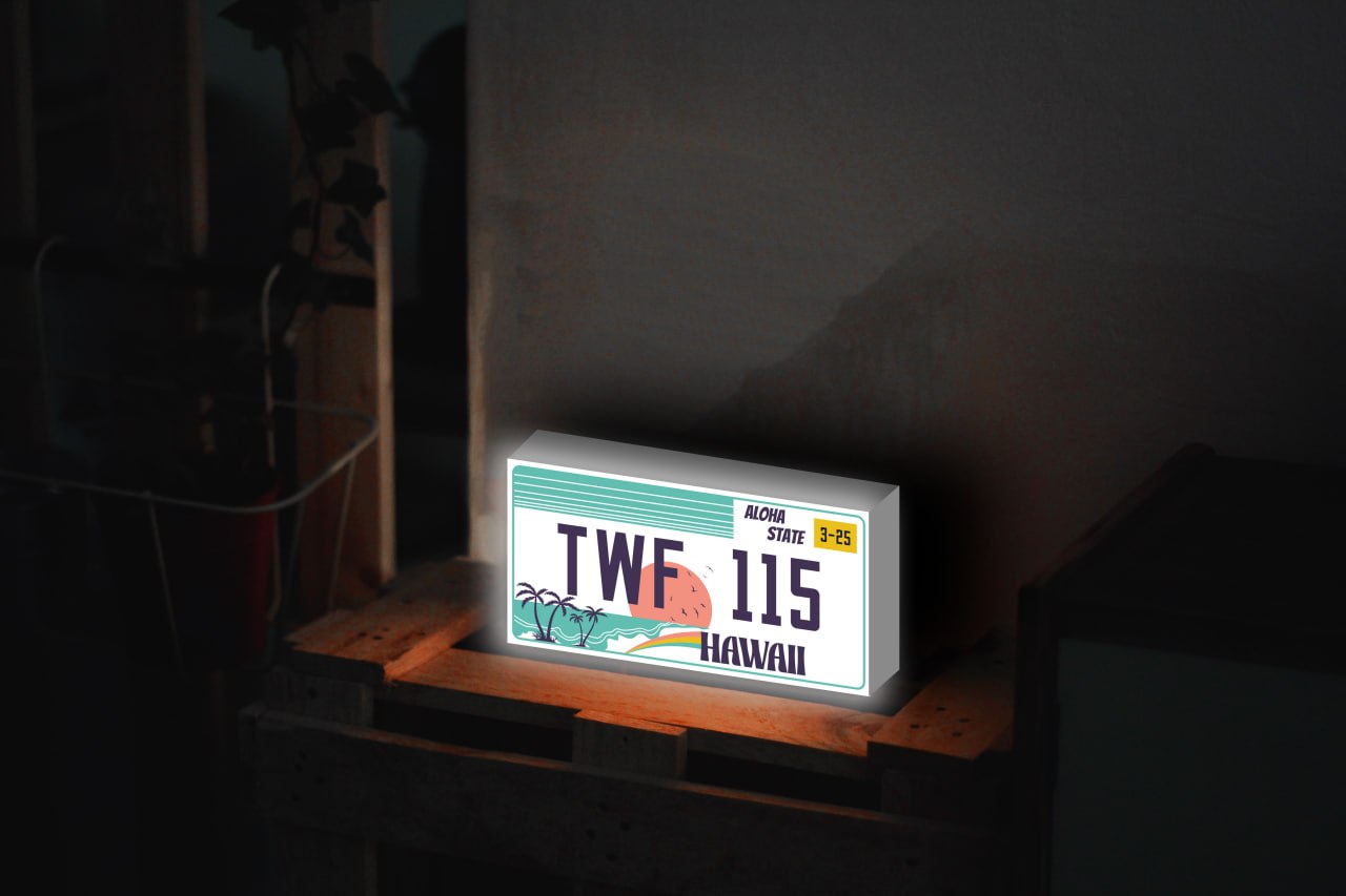Lamp "Hawaii License Plate"