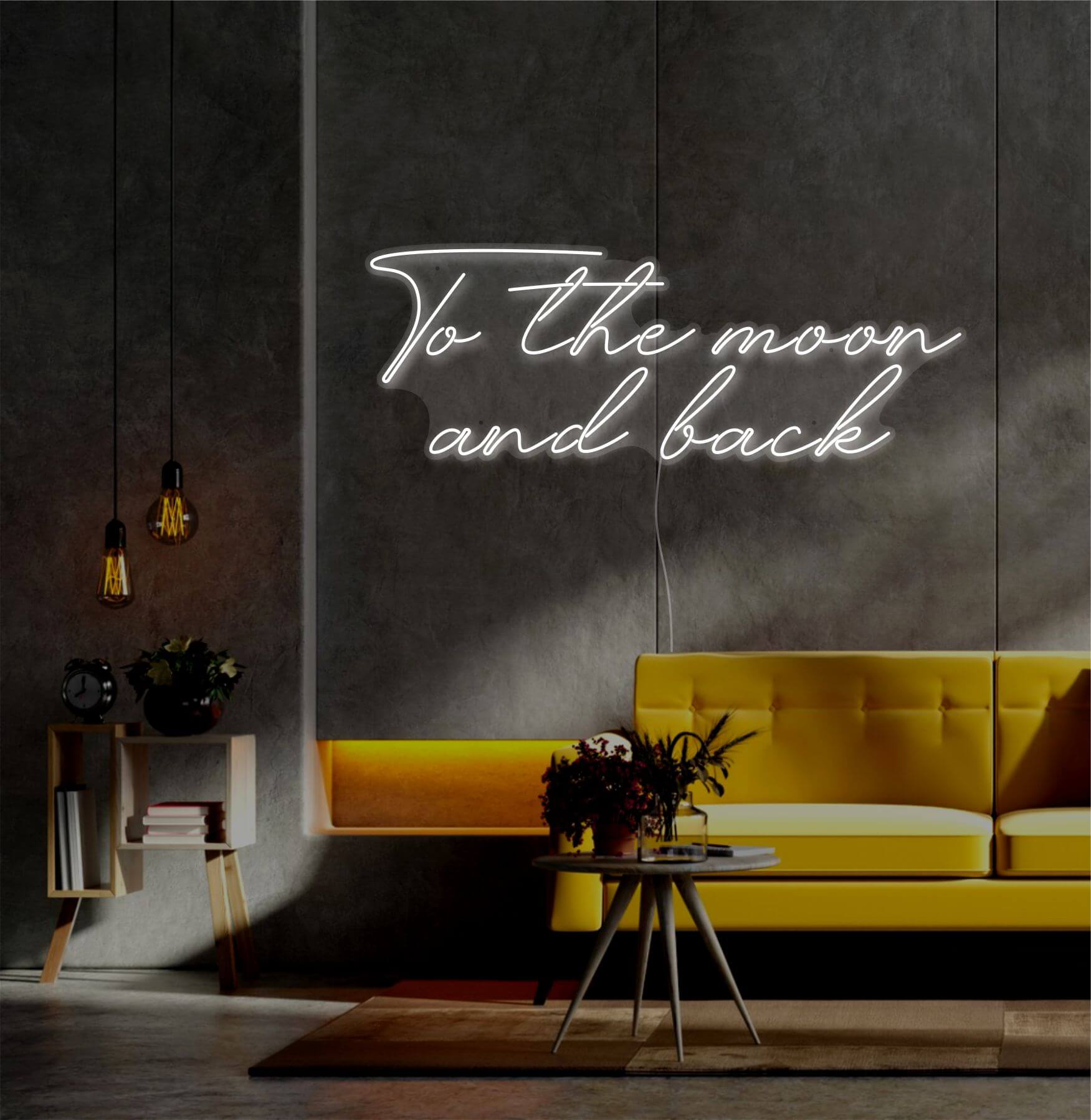 LED neon "To the moon and back"